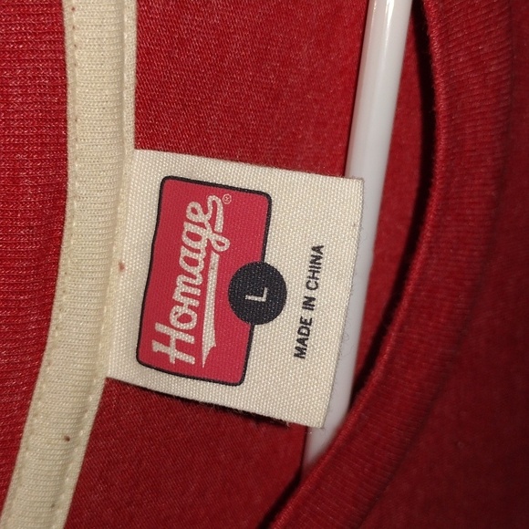 Homage Baseball Topps Red Baseball Tee L - Picture 4 of 6